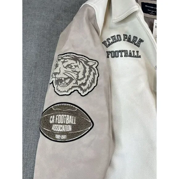 *NWT* Abercrombie & Fitch Echo Park Football Varsity Bomber Letterman Jacket (S)